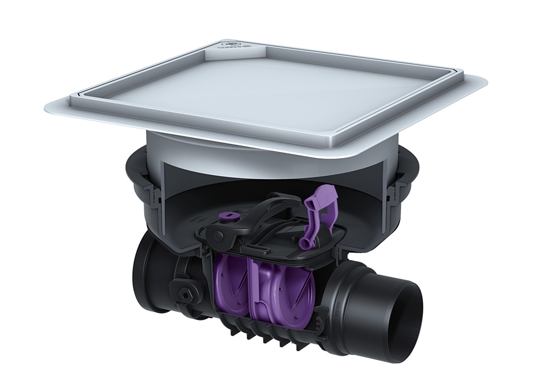 Clapet antiretour Staufix à monter dans la plaque de fond, avec deux clapets Clapet antiretour Staufix à monter dans la plaque de fond, avec deux clapets