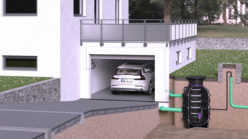 Les différentes options de montage rendent la station de relevage Aquapump XL particulièrement flexible.