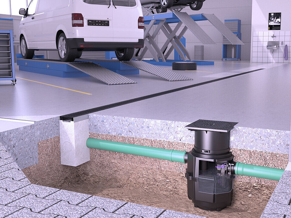 Séparateur d'huile dans un atelier automobile Séparateur d'huile dans un atelier automobile