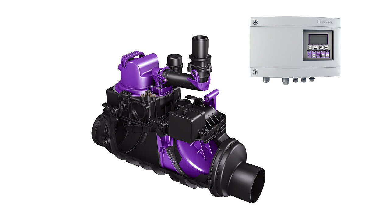 Poste de relevage hybride Ecolift, pour une pose dans la conduite d'eaux usées hors sol Poste de relevage hybride Ecolift, pour une pose dans la conduite d'eaux usées hors sol